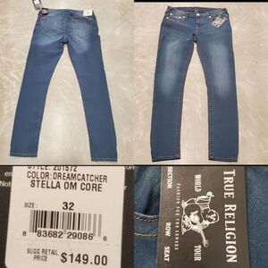 $149 NEW 32 True Religion STELLA OM CORE DREAMCATCHER low rise skinny jeans NWT